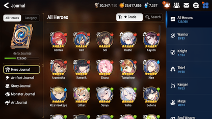 [Global] Epic 7 Seven 4ML Navy Captain Landy Faithless Lidica Top Model Luluca Architect Laika+ 47 ML pulls + 20 Speed + Name Starter Account-Mobile Games Starter