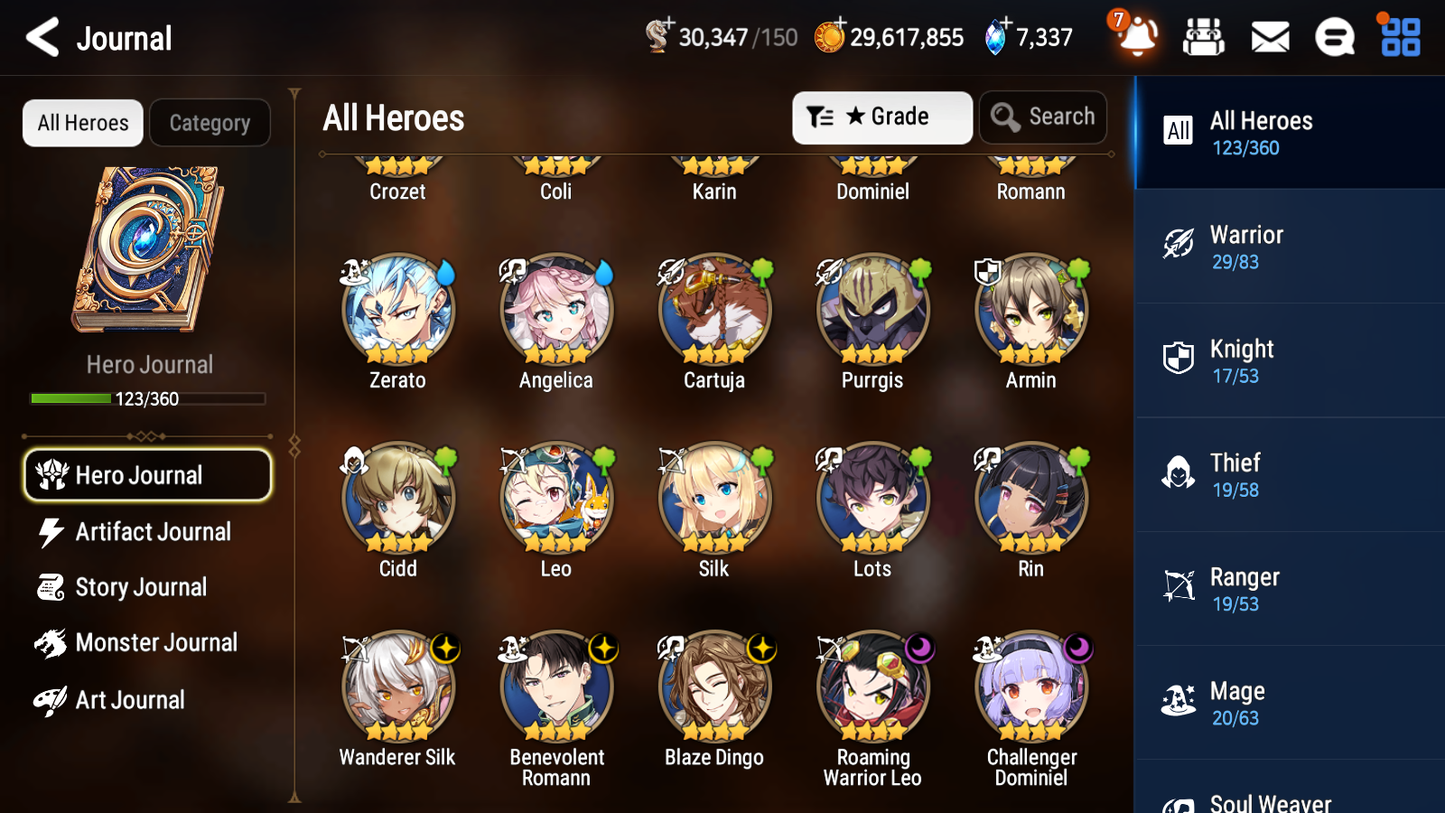 [Global] Epic 7 Seven 4ML Navy Captain Landy Faithless Lidica Top Model Luluca Architect Laika+ 47 ML pulls + 20 Speed + Name Starter Account-Mobile Games Starter