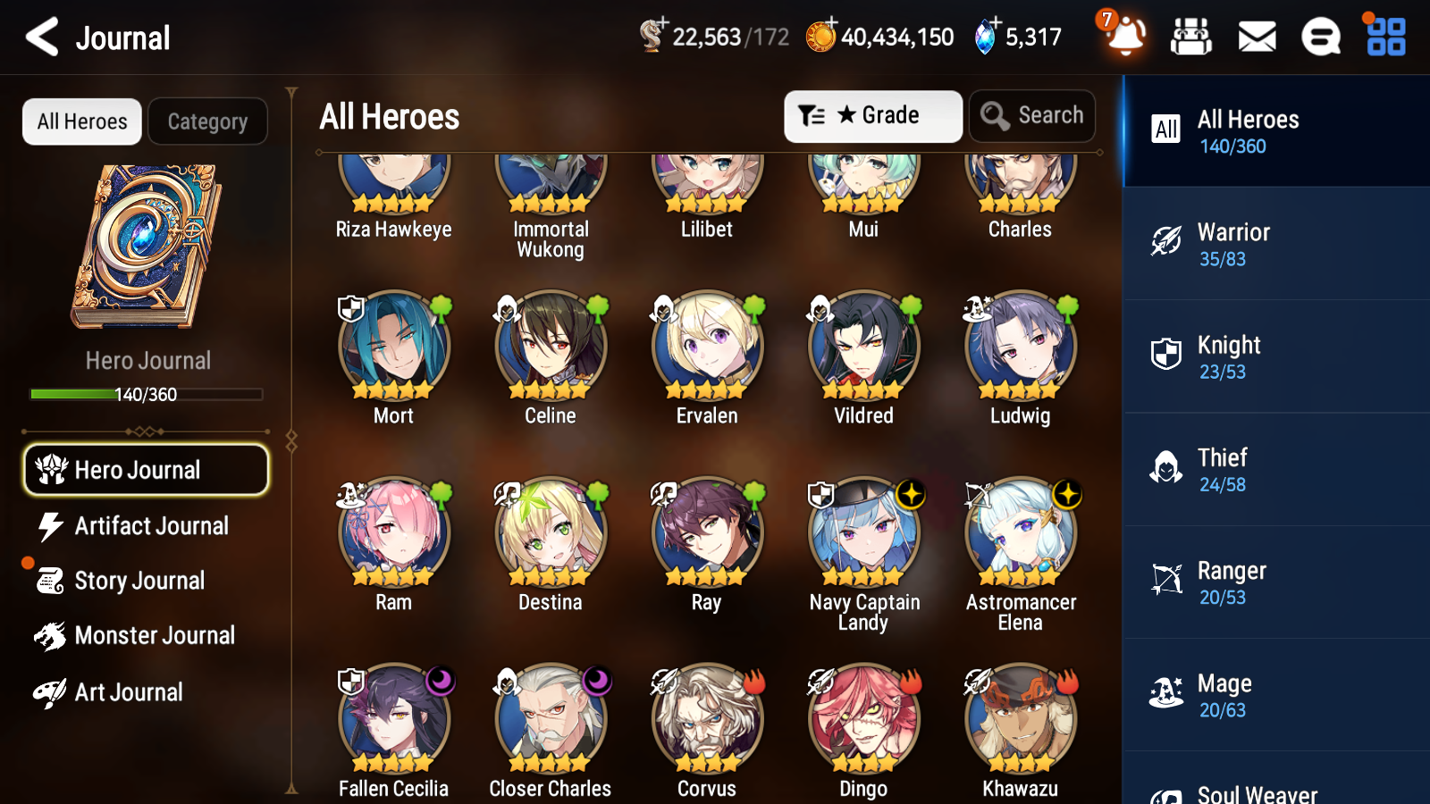 [GLOBAL] Epic 7 Seven 4ML Navy Captain Landy Fallen Cecilia Closer Charles Astromancer Elena+ 41ML pull Mystics + 20 Speed +Name Starter Account-Mobile Games Starter
