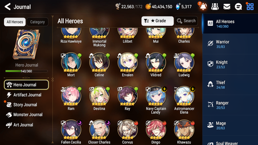 [GLOBAL] Epic 7 Seven 4ML Navy Captain Landy Fallen Cecilia Closer Charles Astromancer Elena+ 41ML pull Mystics + 20 Speed +Name Starter Account-Mobile Games Starter
