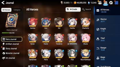 [GLOBAL] Epic 7 Seven 4ML New Moon Luna Cermia Vivian Maid Chloe Rem Angel +12k Gems +37 ML pulls Starter Account-Mobile Games Starter