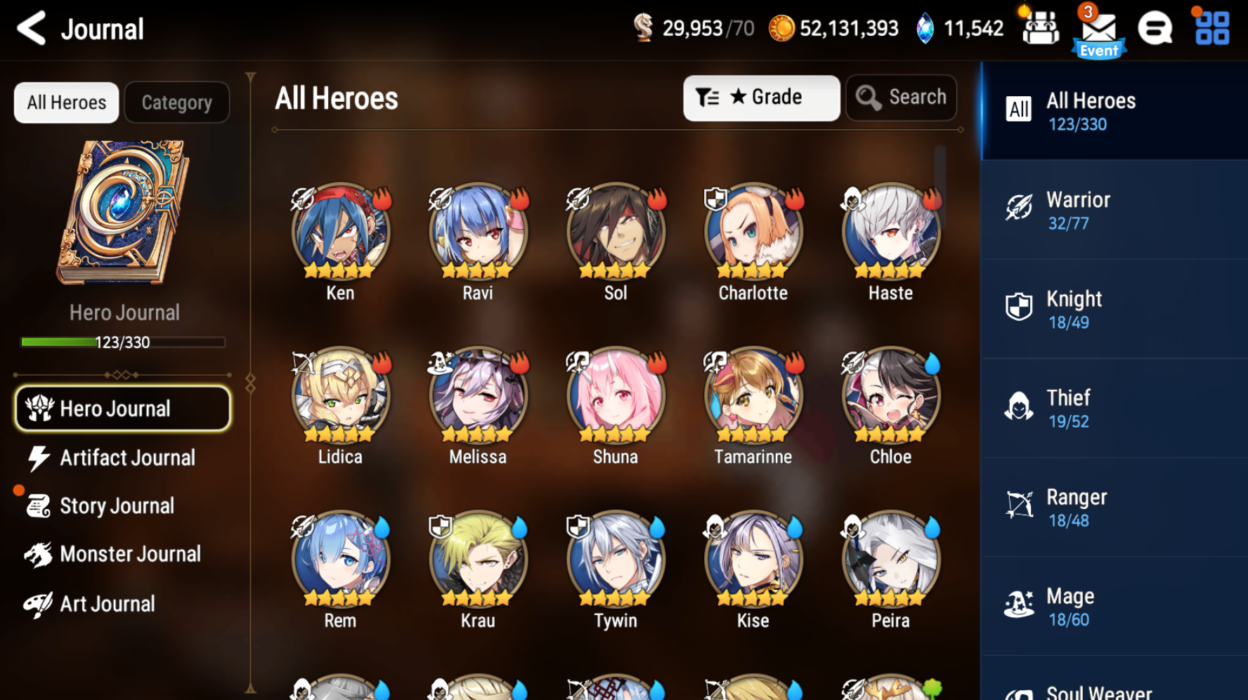 [GLOBAL] Epic 7 Seven 4ML New Moon Luna Charlotte Dark Corvus Haste Rem +11k Gems +38 ML pulls Starter Account-Mobile Games Starter