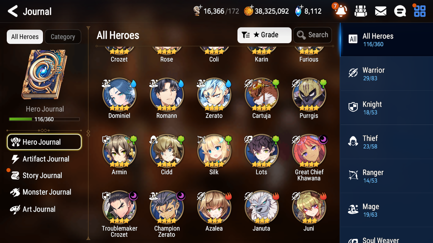 [GLOBAL] Epic 7 Seven 4ML New Moon Luna Navy Captain Landy Urban Shadow Choux Lidica + ML pulls +20 Speed +Name Starter Account-Mobile Games Starter