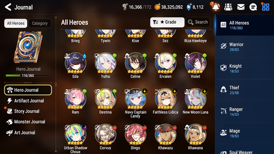 [GLOBAL] Epic 7 Seven 4ML New Moon Luna Navy Captain Landy Urban Shadow Choux Lidica + ML pulls +20 Speed +Name Starter Account-Mobile Games Starter