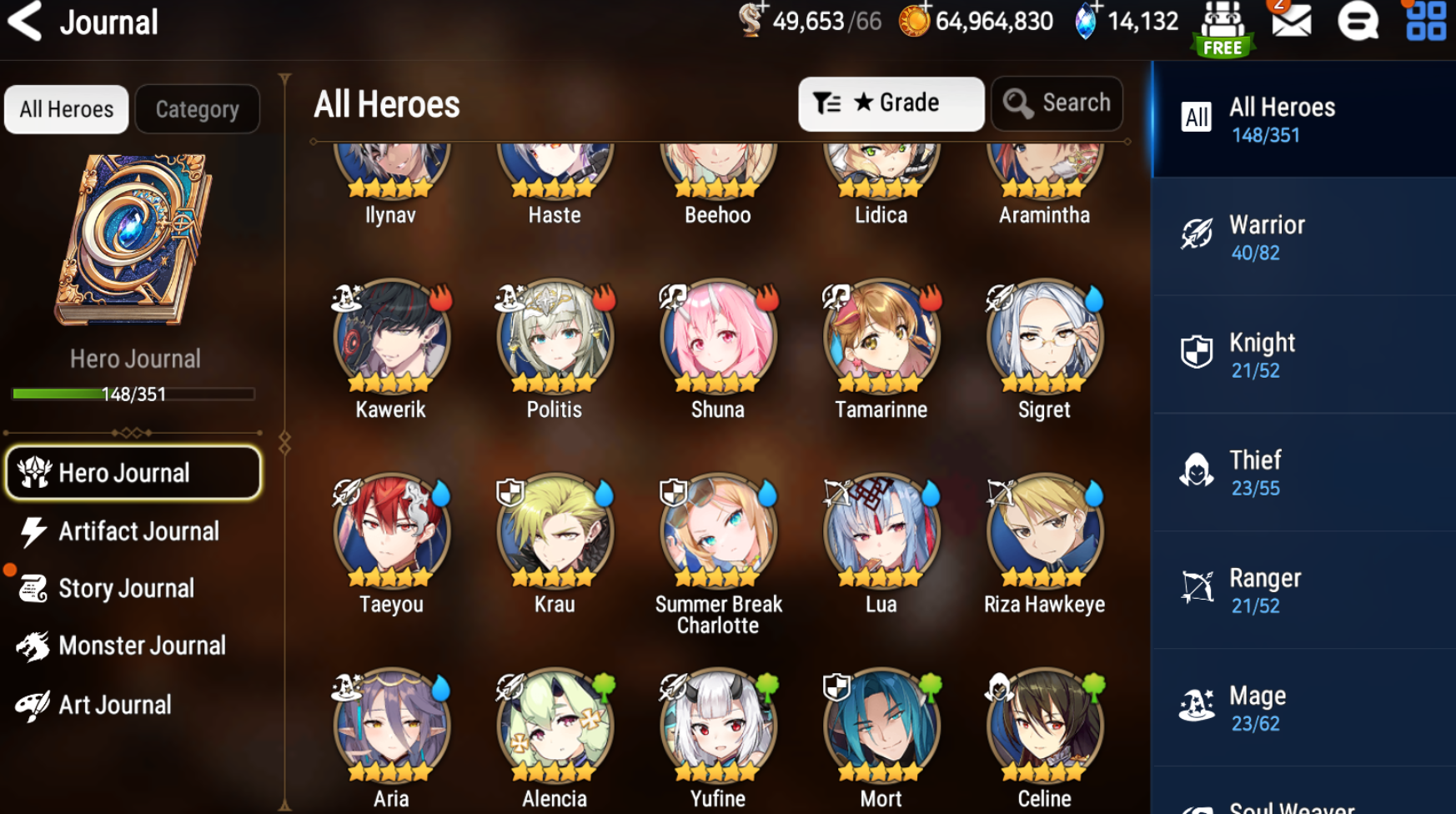 [GLOBAL] Epic 7 Seven 4ML New Moon Luna Sea Phantom Politis Conqueror Lilias Kawerik + 70ML pulls 14k skystones 3000 mystics + Name Starter Account-Mobile Games Starter