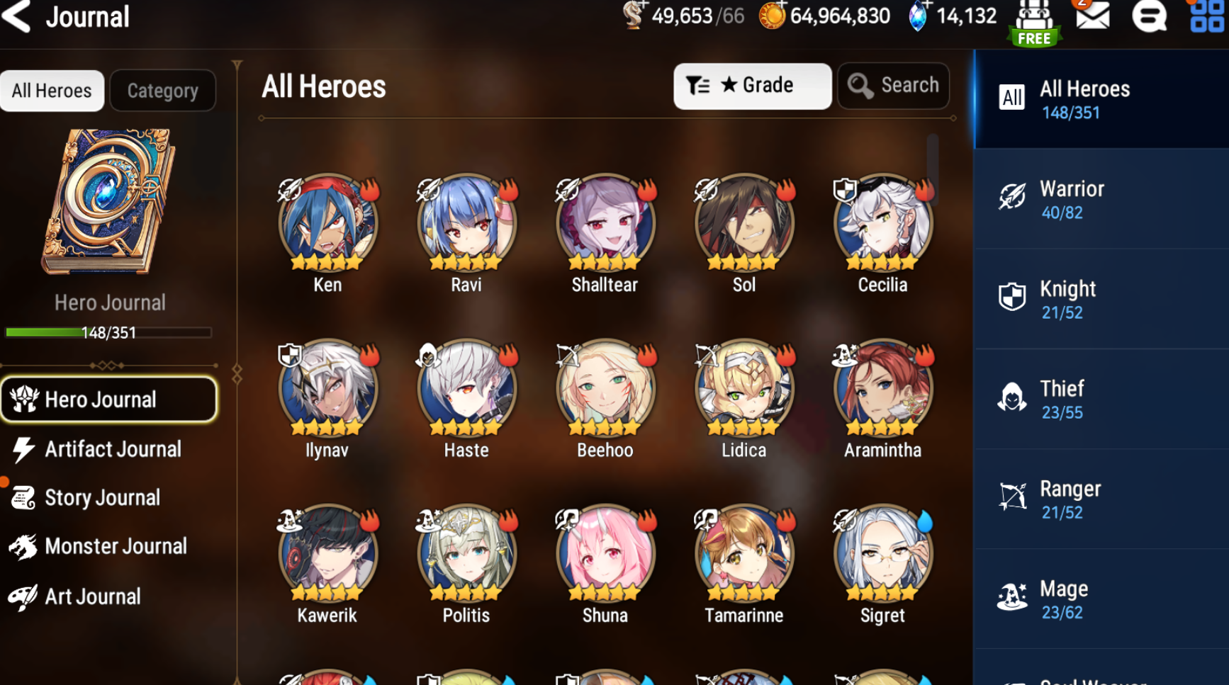 [GLOBAL] Epic 7 Seven 4ML New Moon Luna Sea Phantom Politis Conqueror Lilias Kawerik + 70ML pulls 14k skystones 3000 mystics + Name Starter Account-Mobile Games Starter