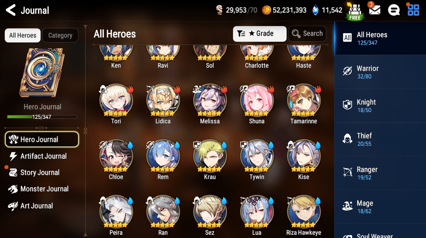 [GLOBAL] Epic 7 Seven 4ML Tori + New Moon Luna Charlotte Dark Corvus Haste Rem +11k Gems +38 ML pulls Starter Account-Mobile Games Starter