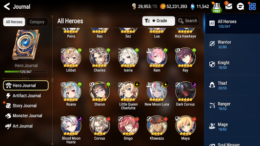 [GLOBAL] Epic 7 Seven 4ML Tori + New Moon Luna Charlotte Dark Corvus Haste Rem +11k Gems +38 ML pulls Starter Account-Mobile Games Starter