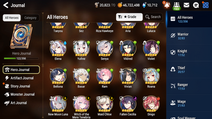 [GLOBAL] Epic 7 Seven 4ML Witch of the Mere Tenebria New Moon Luna Fallen Cecilia Maid Chloe +10k Gems + ML pulls Starter Account-Mobile Games Starter