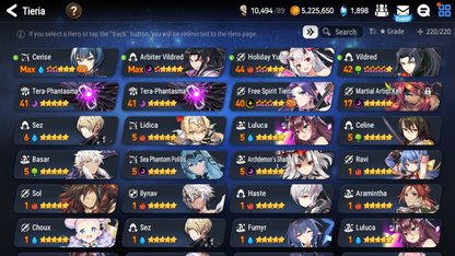 [Global] Epic 7 Seven 4ML+27 4*ML Sea Phantom Politis Charles Archdemon's Shadow Martial Artist Ken Holiday Yufine 10-10 Account-Mobile Games Starter