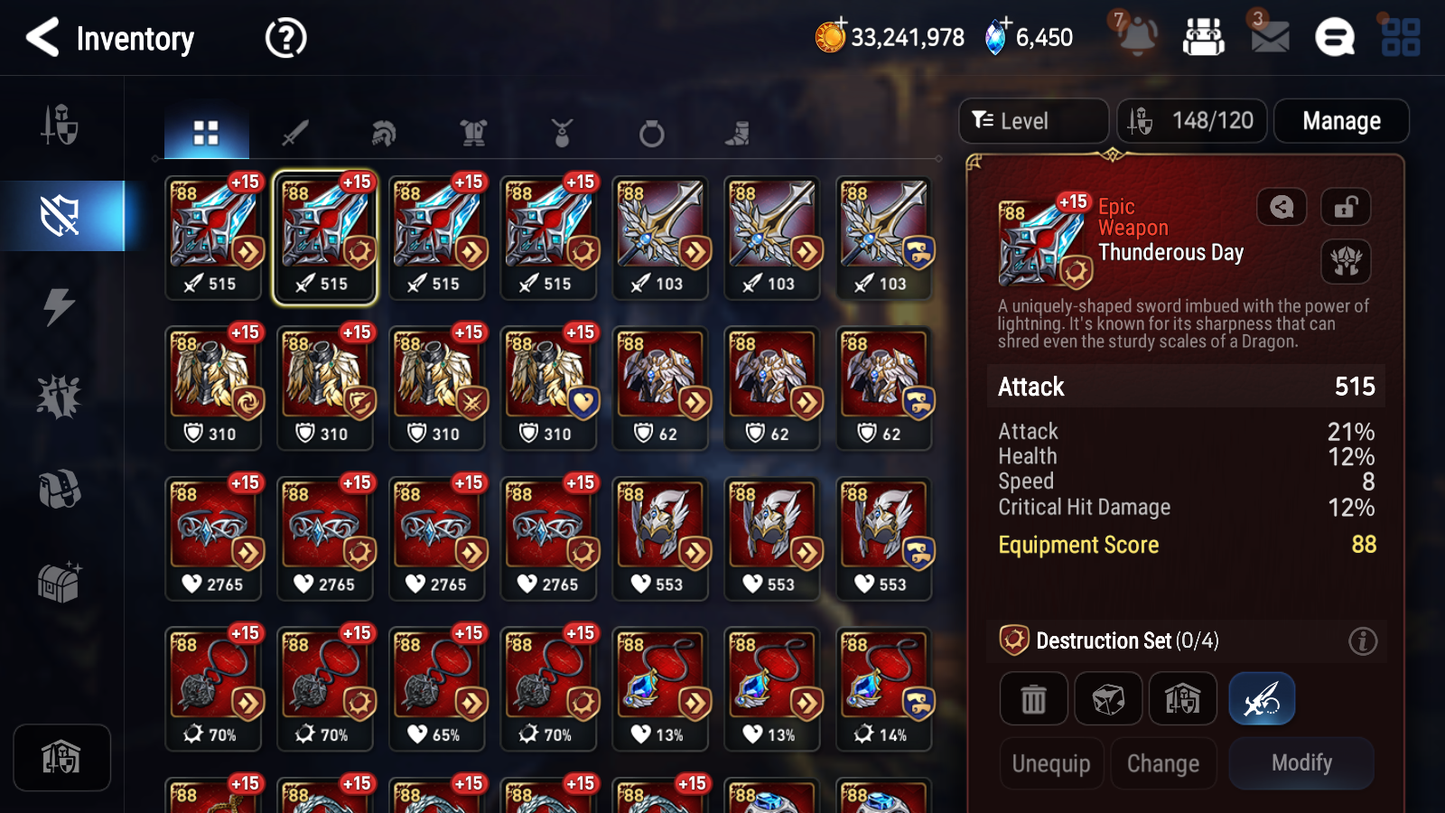 [GLOBAL] Epic 7 Seven 5ML 1LIM Straze Pirate Captan Flan Arbiter Vildred Archdemon's Shadow Specimen Sez Emilia + ML pulls + 20 Speed + 4 Sets Gear Starter Account-Mobile Games Starter