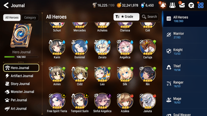 [GLOBAL] Epic 7 Seven 5ML 1LIM Straze Pirate Captan Flan Arbiter Vildred Archdemon's Shadow Specimen Sez Emilia + ML pulls + 20 Speed Starter Account-Mobile Games Starter