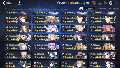 [GLOBAL] Epic 7 Seven 5ML + 22 4★ ML Conqueror Lilias Mediator Kawerik Dragon King Sharun Rimuru Milim Benimaru Edward Elric Cerise+20 speed++ 10-10 Account-Mobile Games Starter
