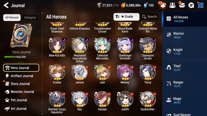 [GLOBAL] Epic 7 Seven 5ML + 22 4★ ML Conqueror Lilias Mediator Kawerik Dragon King Sharun Rimuru Milim Benimaru Edward Elric Cerise+20 speed++ 10-10 Account-Mobile Games Starter