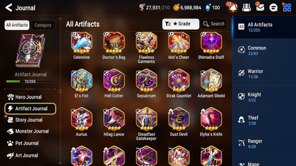 [GLOBAL] Epic 7 Seven 5ML + 22 4★ ML Conqueror Lilias Mediator Kawerik Dragon King Sharun Rimuru Milim Benimaru Edward Elric Cerise+20 speed++ 10-10 Account-Mobile Games Starter