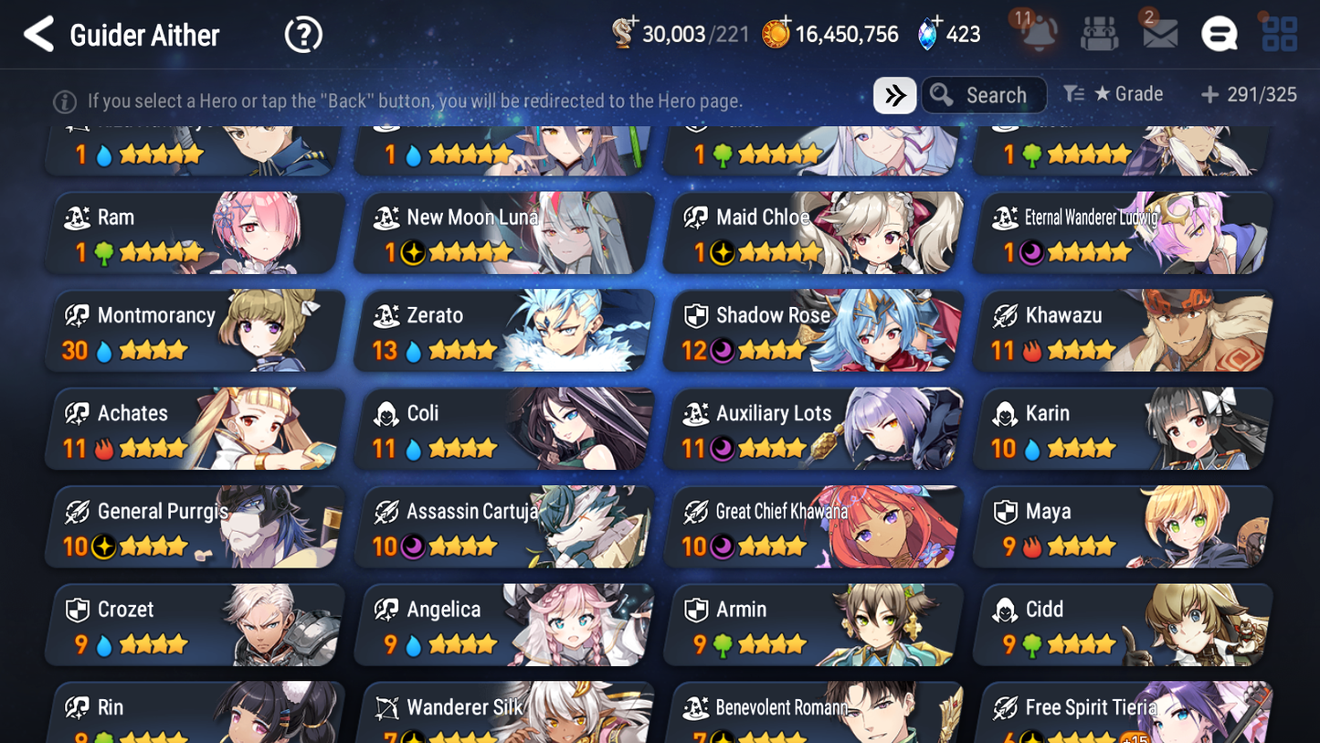 [GLOBAL] Epic 7 Seven 5ML + 23 4★ ML New Moon Luna Maid Chloe Violet Charles Ludwig Summer Break Charlotte Roy Mustang +20 speed++ 10-10 Account-Mobile Games Starter