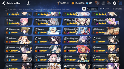 [GLOBAL] Epic 7 Seven 5ML + 23 4★ ML New Moon Luna Maid Chloe Violet Charles Ludwig Summer Break Charlotte Roy Mustang +20 speed++ 10-10 Account-Mobile Games Starter