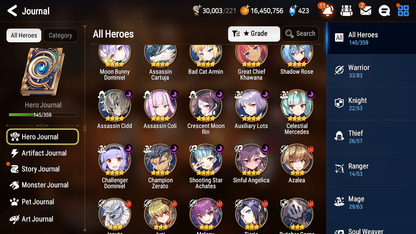 [GLOBAL] Epic 7 Seven 5ML + 23 4★ ML New Moon Luna Maid Chloe Violet Charles Ludwig Summer Break Charlotte Roy Mustang +20 speed++ 10-10 Account-Mobile Games Starter