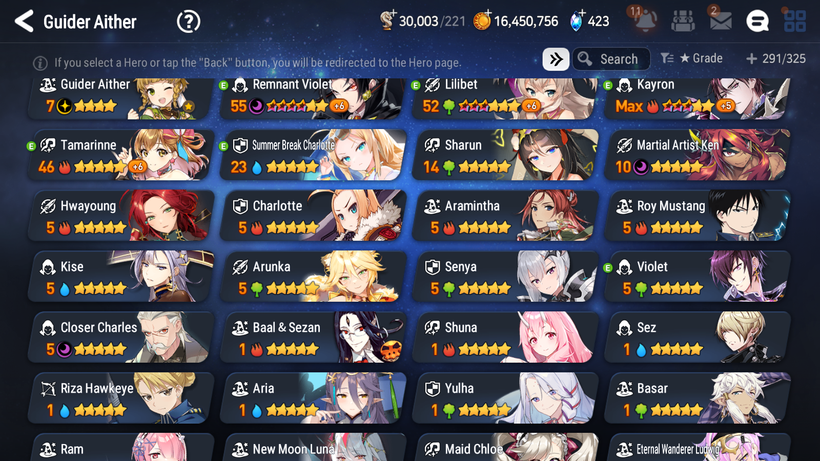 [GLOBAL] Epic 7 Seven 5ML + 23 4★ ML New Moon Luna Maid Chloe Violet Charles Ludwig Summer Break Charlotte Roy Mustang +20 speed++ 10-10 Account-Mobile Games Starter