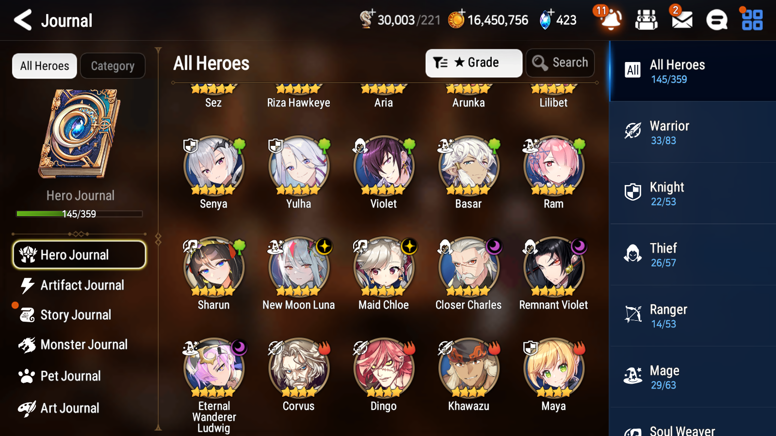[GLOBAL] Epic 7 Seven 5ML + 23 4★ ML New Moon Luna Maid Chloe Violet Charles Ludwig Summer Break Charlotte Roy Mustang +20 speed++ 10-10 Account-Mobile Games Starter