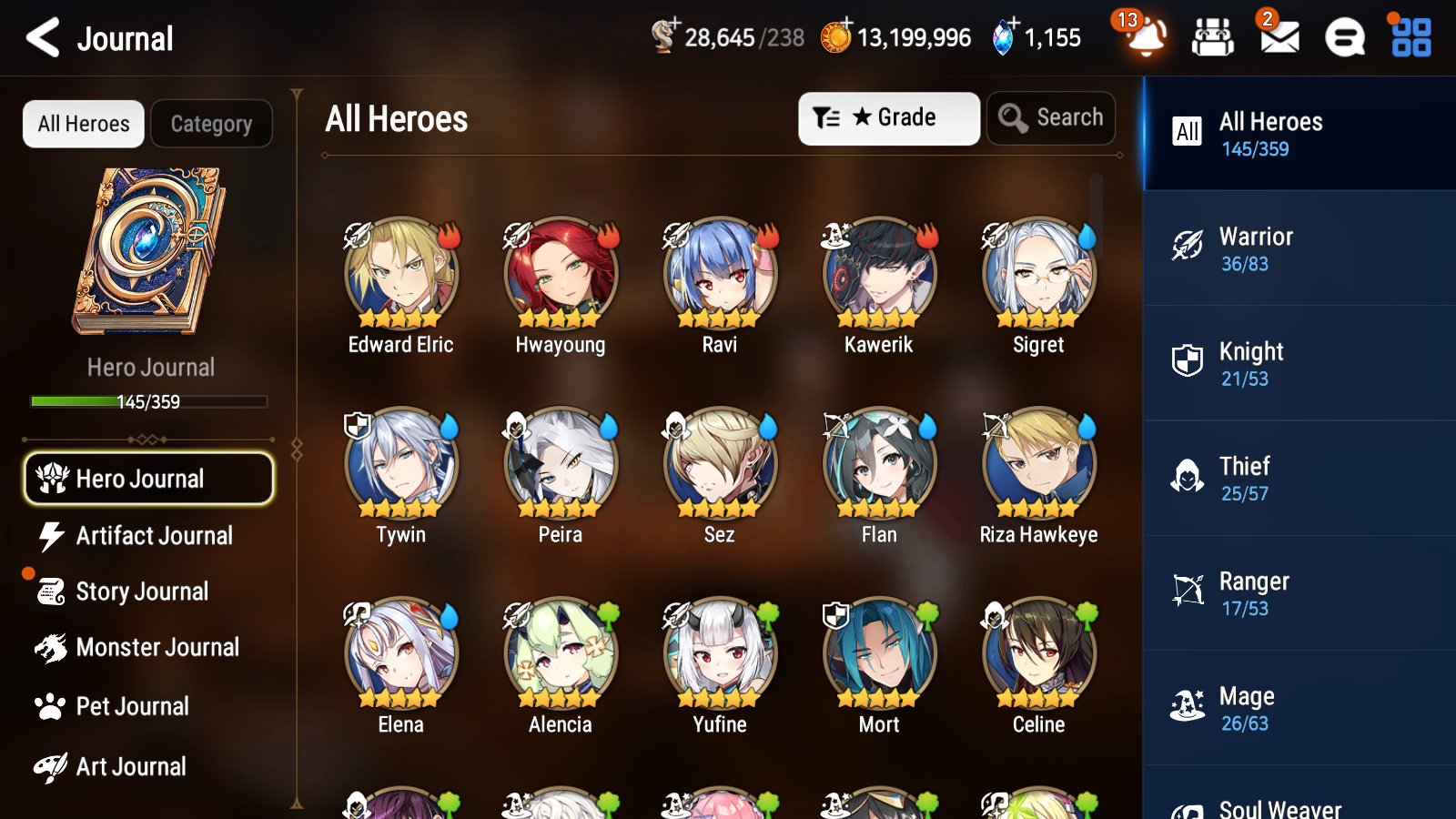 [GLOBAL] Epic 7 Seven 5ML + 26 4★ ML Belian Apocalypse Ravi Requiem Roana Kayron Tenebria Edward Elric +20 speed++ 10-10 Account-Mobile Games Starter