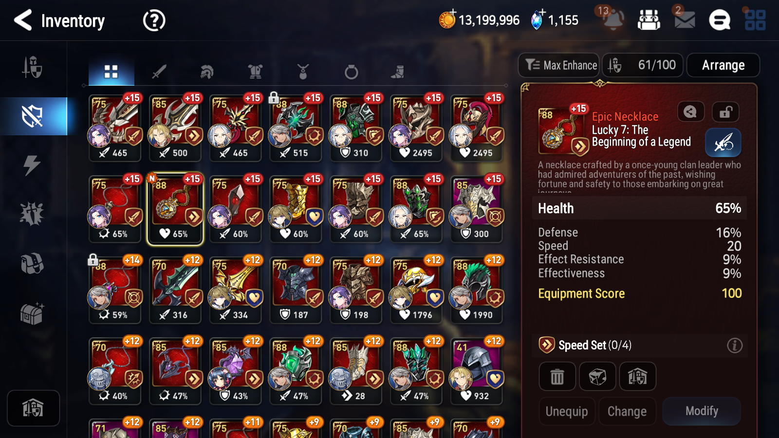 [GLOBAL] Epic 7 Seven 5ML + 26 4★ ML Belian Apocalypse Ravi Requiem Roana Kayron Tenebria Edward Elric +20 speed++ 10-10 Account-Mobile Games Starter