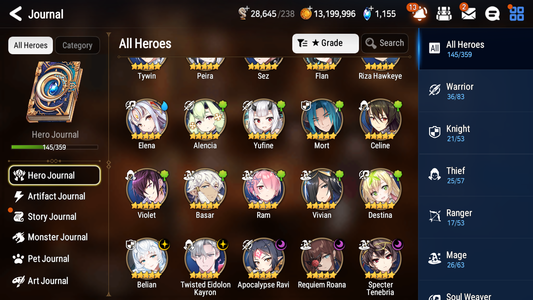 [GLOBAL] Epic 7 Seven 5ML + 26 4★ ML Belian Apocalypse Ravi Requiem Roana Kayron Tenebria Edward Elric +20 speed++ 10-10 Account-Mobile Games Starter