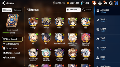 [GLOBAL] Epic 7 Seven 5ML 2LIM Tori + New Moon Luna Charlotte Dark Corvus Haste Laika Rem +11k Gems + 52ML pulls + 20 Speed Starter Account-Mobile Games Starter