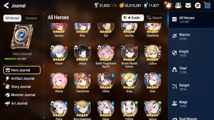 [GLOBAL] Epic 7 Seven 5ML Abyssal Yufine Conqueror Lilias Flan Sez Iseria Swift Flagbearer Sigret+ 53ML pulls + 20 Speed Starter Account-Mobile Games Starter