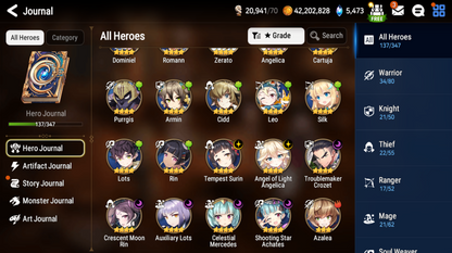 [Global] Epic 7 Seven 5ML Amid Conqueror Lilias Judge Kise Commander Pavel Angel of Light Angelica+Name Starter Account-Mobile Games Starter