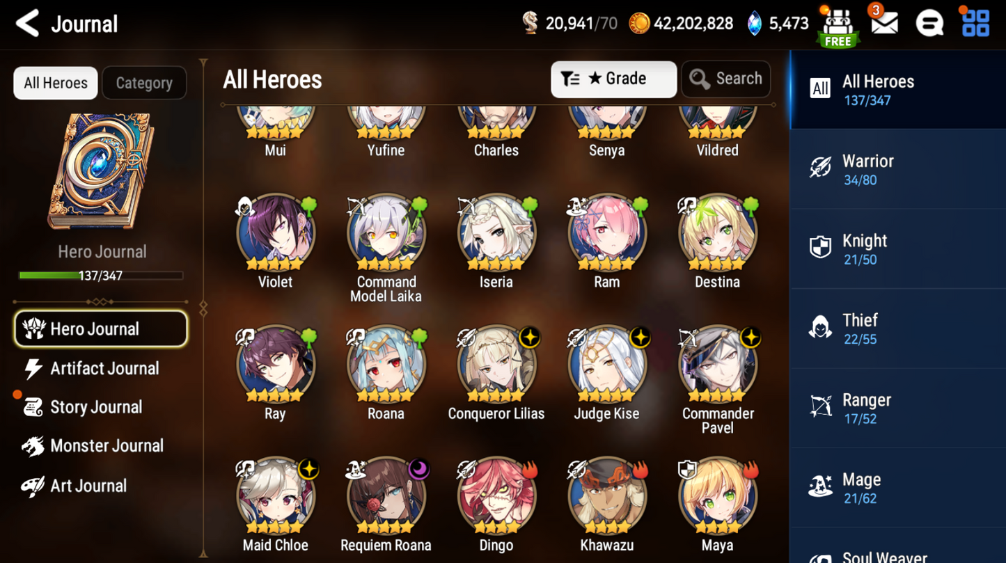 [Global] Epic 7 Seven 5ML Amid Conqueror Lilias Judge Kise Commander Pavel Angel of Light Angelica+Name Starter Account-Mobile Games Starter