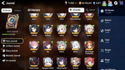 [GLOBAL] Epic 7 Seven 5ML Belian Silver Blade Aramintha Fallen Cecilia Dark Corvus Designer Lilibet Jack Rem +ML pulls + Name 7-1 Starter Account-Mobile Games Starter