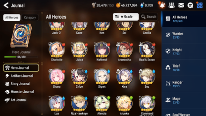 [GLOBAL] Epic 7 Seven 5ML Belian Spirit Eye Celine Solitaria of the Snow Maid Chloe Archdemon +47ML pulls + 20 Speed Starter Account-Mobile Games Starter