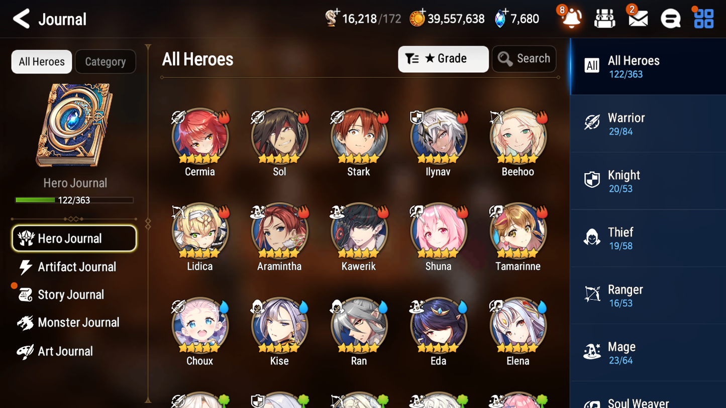 [GLOBAL] Epic 7 Seven 5ML Briar Witch Iseria Fallen Cecilia Solitaria of Snow Specter Tenebria+ ML pulls + 20 Speed + Name Starter Account-Mobile Games Starter