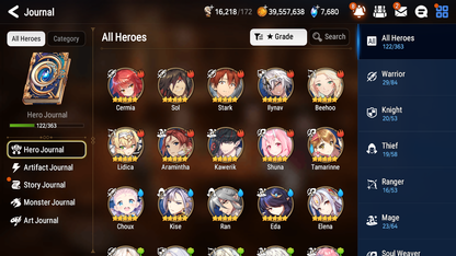 [GLOBAL] Epic 7 Seven 5ML Briar Witch Iseria Fallen Cecilia Solitaria of Snow Specter Tenebria+ ML pulls + 20 Speed + Name Starter Account-Mobile Games Starter