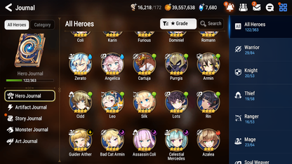 [GLOBAL] Epic 7 Seven 5ML Briar Witch Iseria Fallen Cecilia Solitaria of Snow Specter Tenebria+ ML pulls + 20 Speed + Name Starter Account-Mobile Games Starter