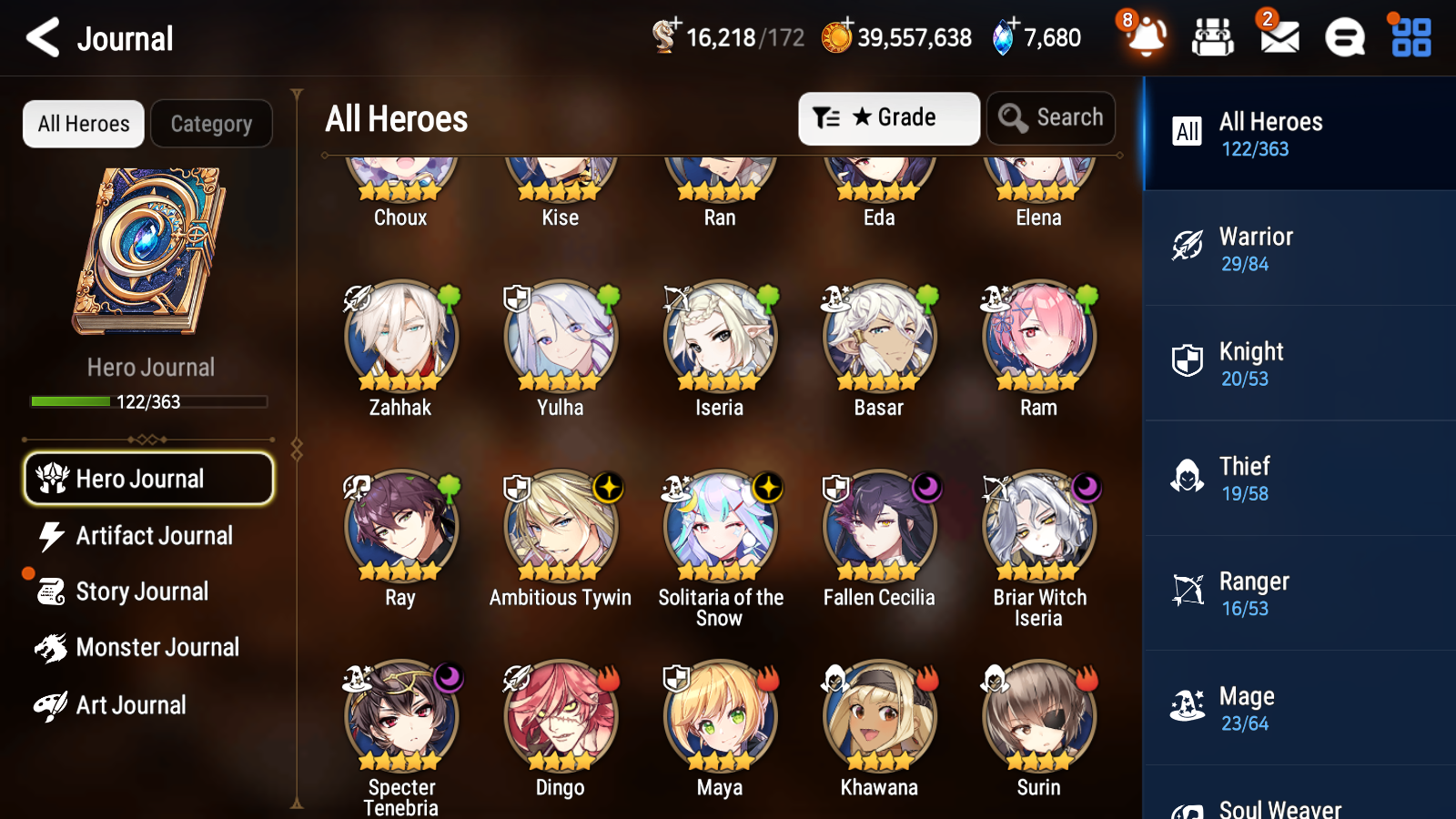 [GLOBAL] Epic 7 Seven 5ML Briar Witch Iseria Fallen Cecilia Solitaria of Snow Specter Tenebria+ ML pulls + 20 Speed + Name Starter Account-Mobile Games Starter