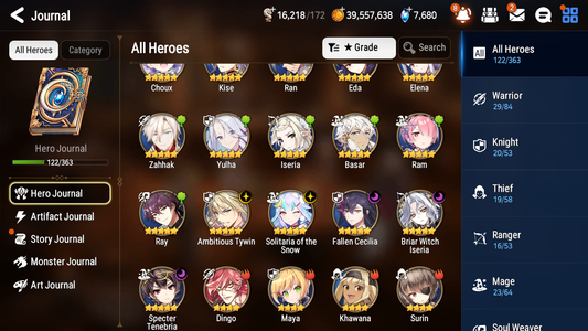 [GLOBAL] Epic 7 Seven 5ML Briar Witch Iseria Fallen Cecilia Solitaria of Snow Specter Tenebria+ ML pulls + 20 Speed + Name Starter Account-Mobile Games Starter