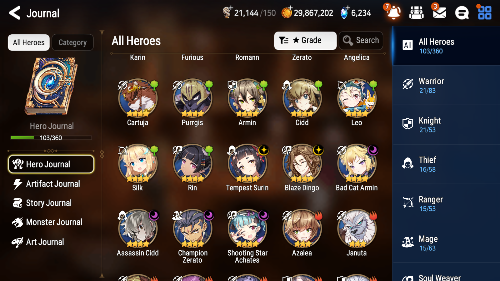 [GLOBAL] Epic 7 Seven 5ML Conqueror Lilias Belian Remnant Violet Arbiter Vildred + ML pulls + 20 Speed + Name Starter Account-Mobile Games Starter