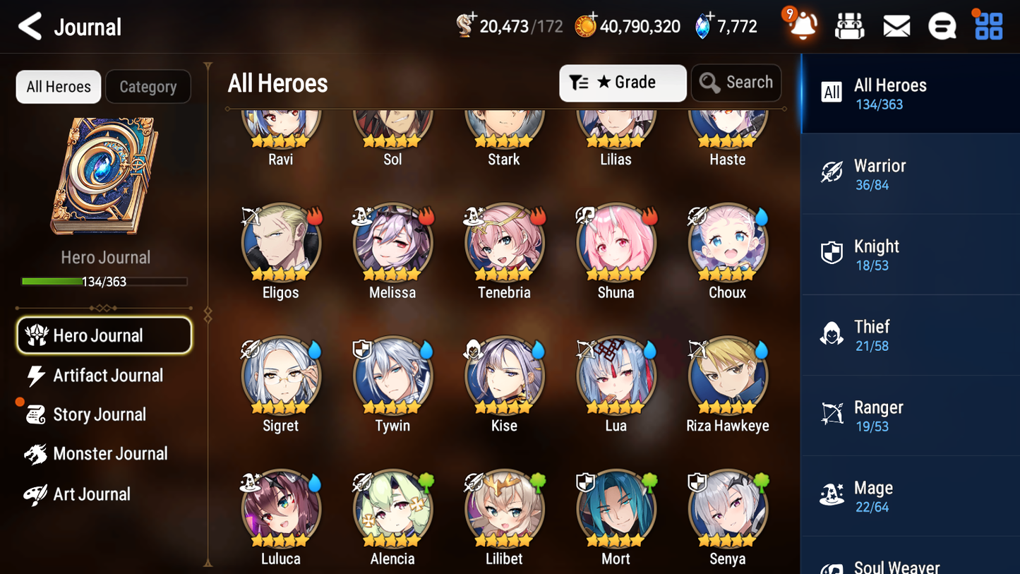 [GLOBAL] Epic 7 Seven 5ML Conqueror Lilias Specter Tenebria Silver Blade Aramintha Designer Lilibet + ML pulls + 20 Speed + Name Starter Account-Mobile Games Starter