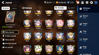 [GLOBAL] Epic 7 Seven 5ML Conqueror Lilias Specter Tenebria Silver Blade Aramintha Designer Lilibet + ML pulls + 20 Speed + Name Starter Account-Mobile Games Starter