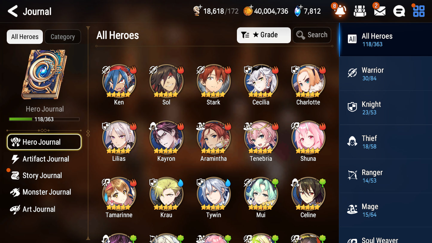 [GLOBAL] Epic 7 Seven 5ML Fallen Cecilia Little Queen Charlotte Kise+ ML pulls + 20 Speed + Name Starter Account-Mobile Games Starter