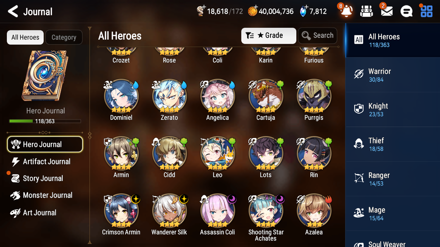 [GLOBAL] Epic 7 Seven 5ML Fallen Cecilia Little Queen Charlotte Kise+ ML pulls + 20 Speed + Name Starter Account-Mobile Games Starter