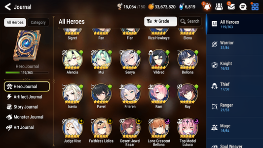 [GLOBAL] Epic 7 Seven 5ML Frieren+Artifact + Lone Crescent Bellona Top Model Luluca Judge Kise Faithless Lidica + 33ML pulls 2800Mystics +20 Speed +Name Starter Account-Mobile Games Starter