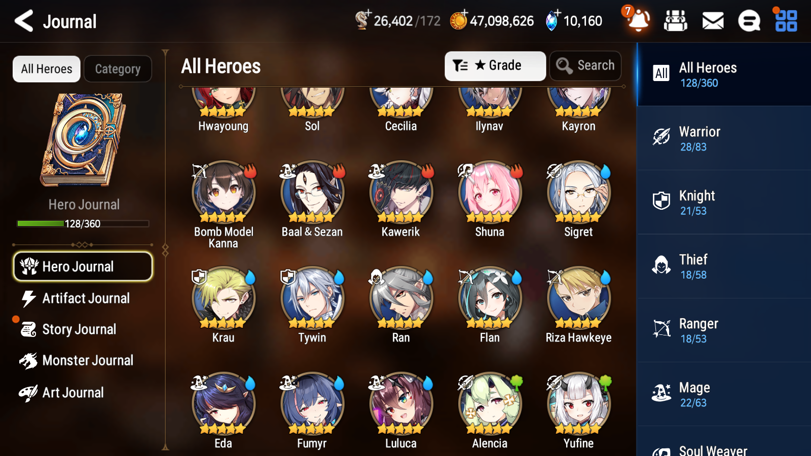[GLOBAL] Epic 7 Seven 5ML Lady of the Scales New Moon Luna Belian Remnant Violet +10k Gems + 47ML pulls +20 speed Starter Account-Mobile Games Starter