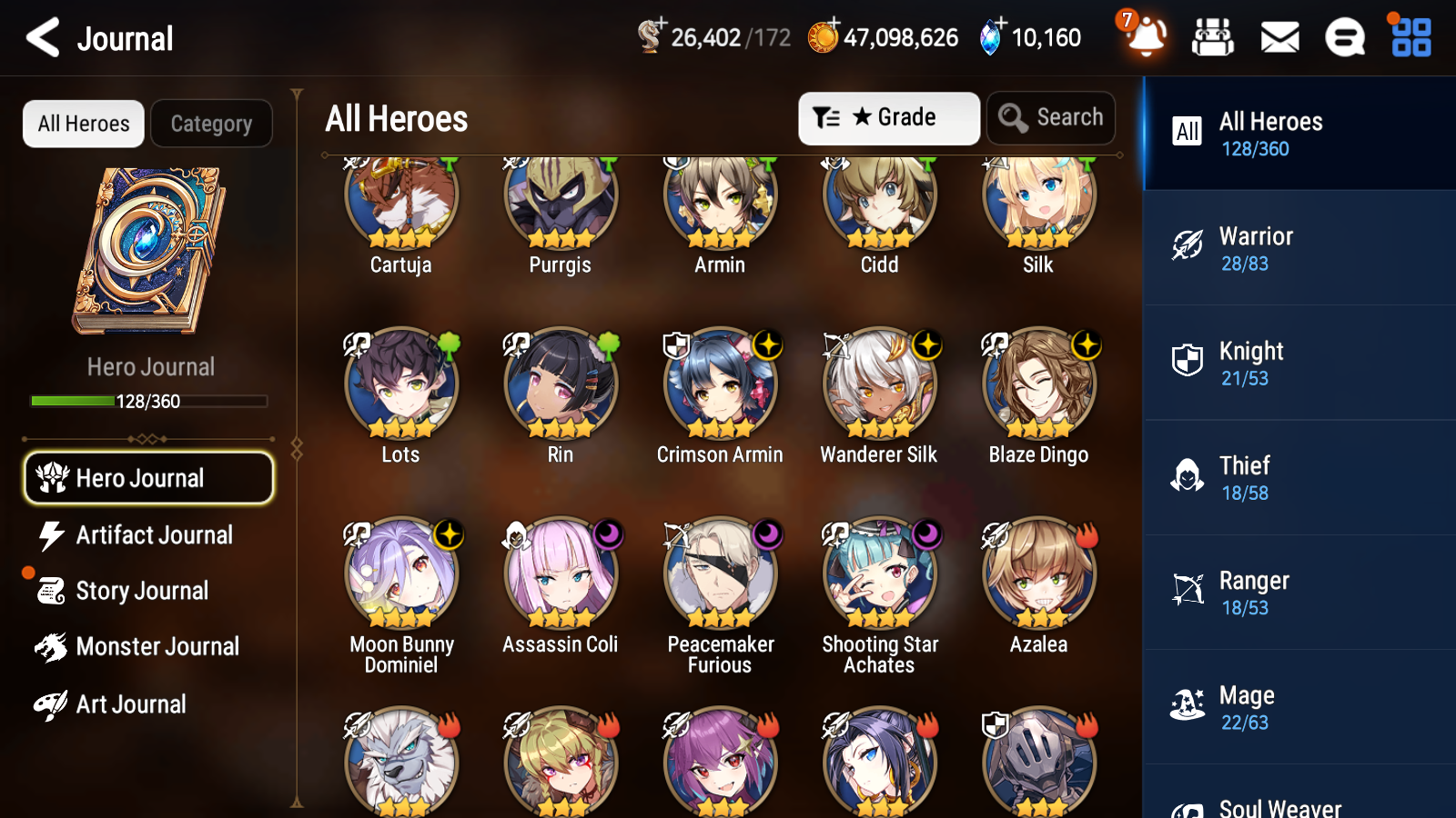 [GLOBAL] Epic 7 Seven 5ML Lady of the Scales New Moon Luna Belian Remnant Violet +10k Gems + 47ML pulls +20 speed Starter Account-Mobile Games Starter