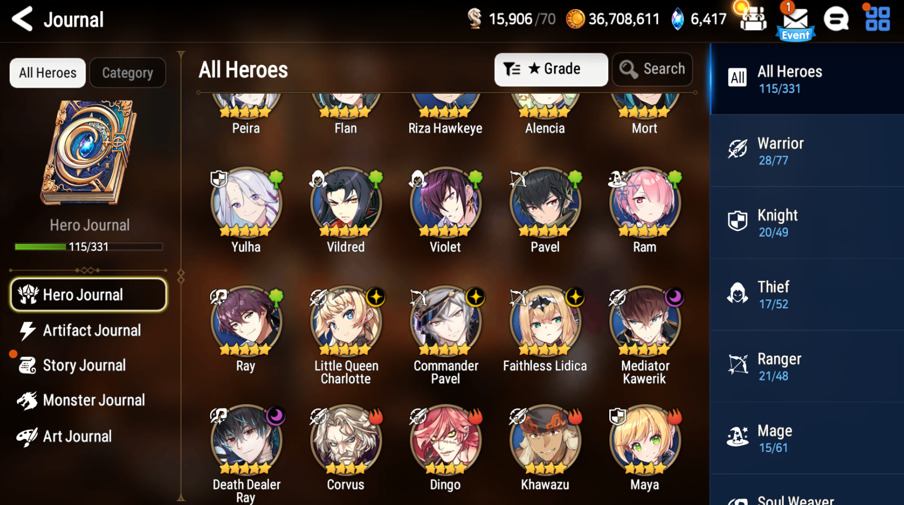 [Global] Epic 7 Seven 5ML Little Queen Charlotte Faithless Lidica Commander Pavel Death Dealer Ray+Name Starter Account-Mobile Games Starter