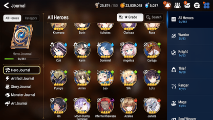 [GLOBAL] Epic 7 Seven 5ML Lone Crescent Bellona Flan Sez + ML pulls + 20 Speed + Name Starter Account-Mobile Games Starter