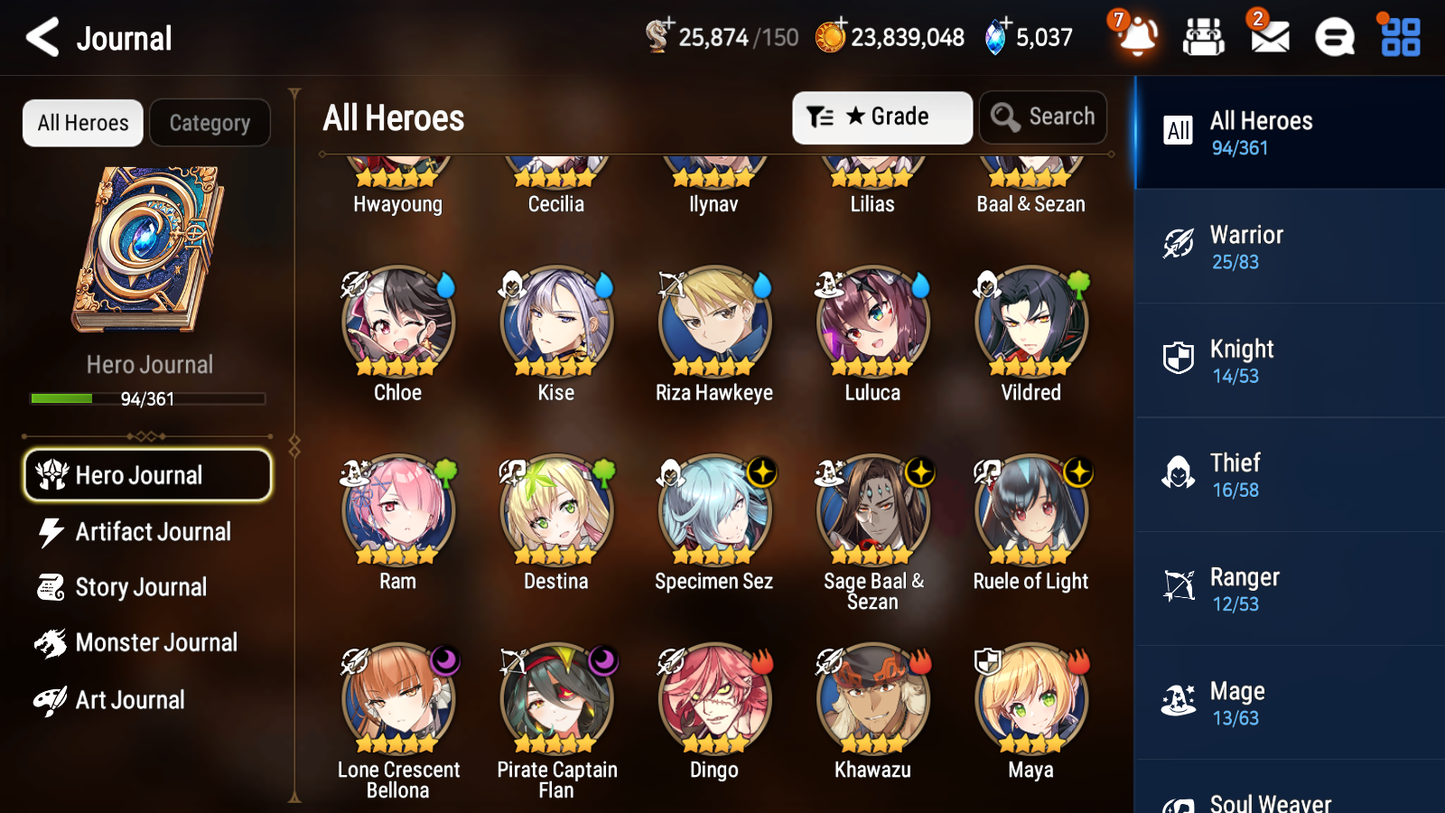 [GLOBAL] Epic 7 Seven 5ML Lone Crescent Bellona Flan Sez + ML pulls + 20 Speed + Name Starter Account-Mobile Games Starter