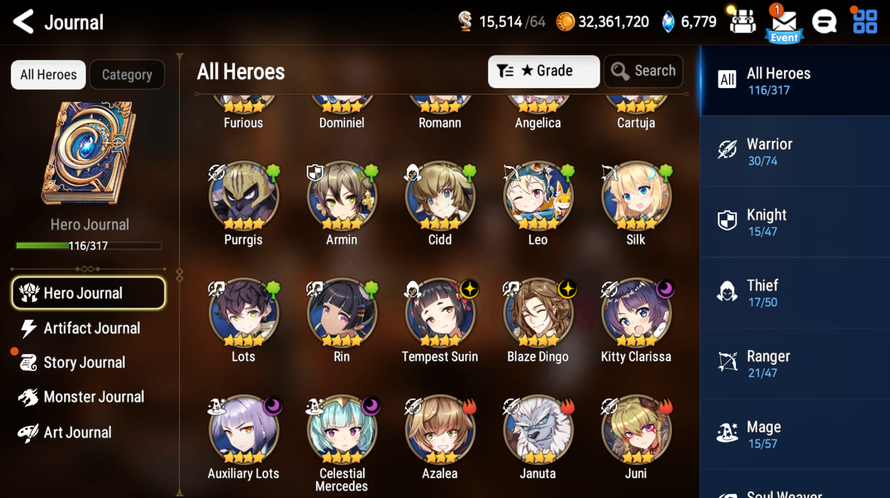 [Global] Epic 7 Seven 5ML Lone Crescent Bellona Top Model Luluca Judge Kise Faithless Lidica +Name Starter Account-Mobile Games Starter